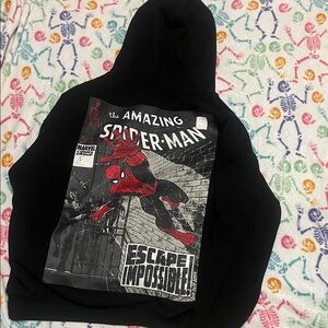 Marvel Black Hoodie with Red Spider-Man Graphic